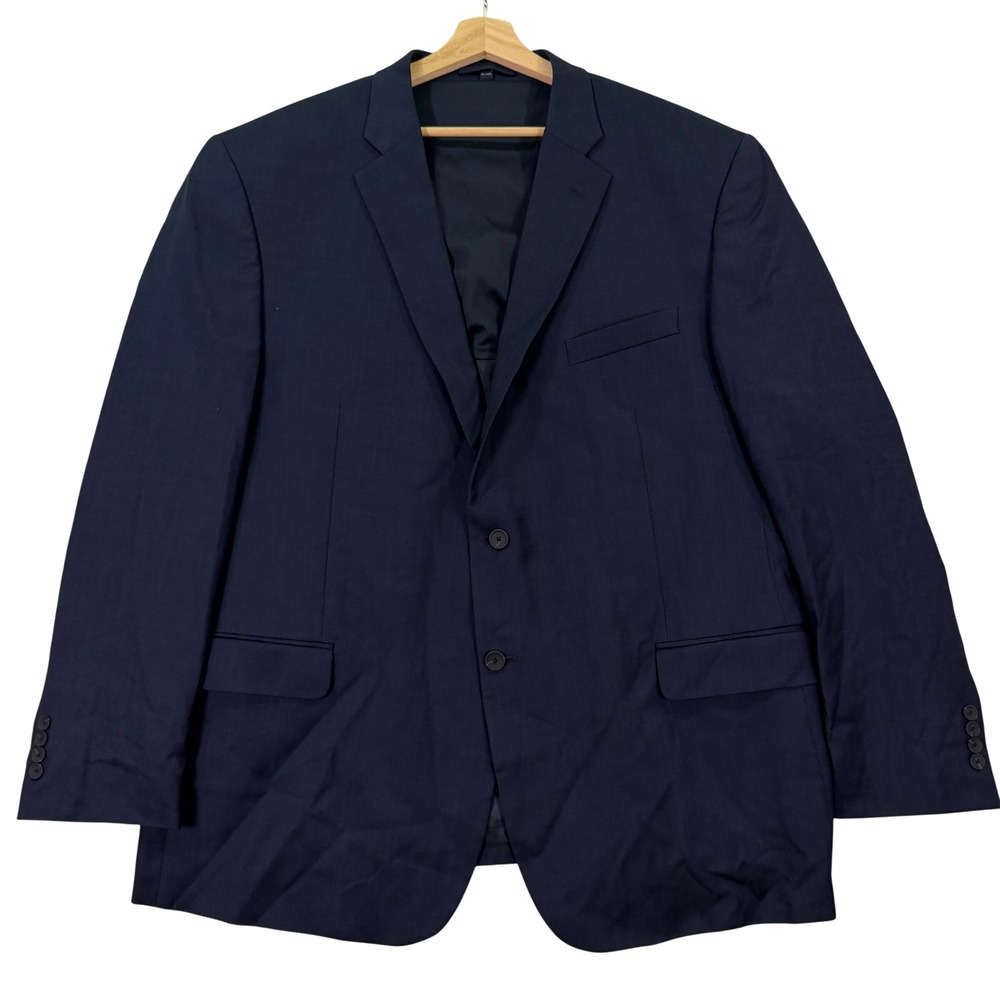 NEW Jos A Bank Mens 50L Traveler Blazer Navy Tailored Fit Wool Blend Suit Jacket
